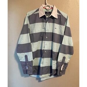 Vineyard Vines Men's Size M, Striped Slim Fit Whale Shirt Long Sleeve Casual
